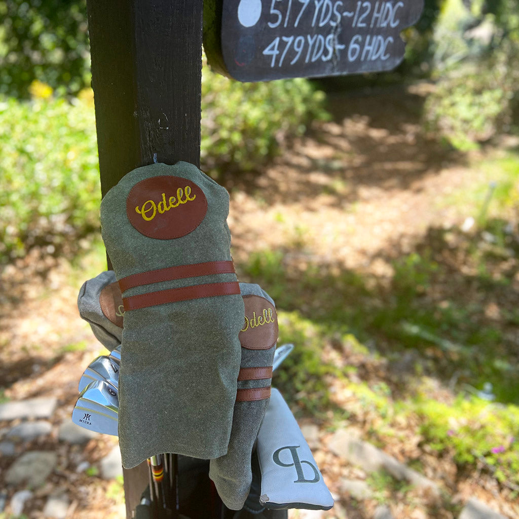 Driver Head Cover, Waxed Hemp and Organic Cotton