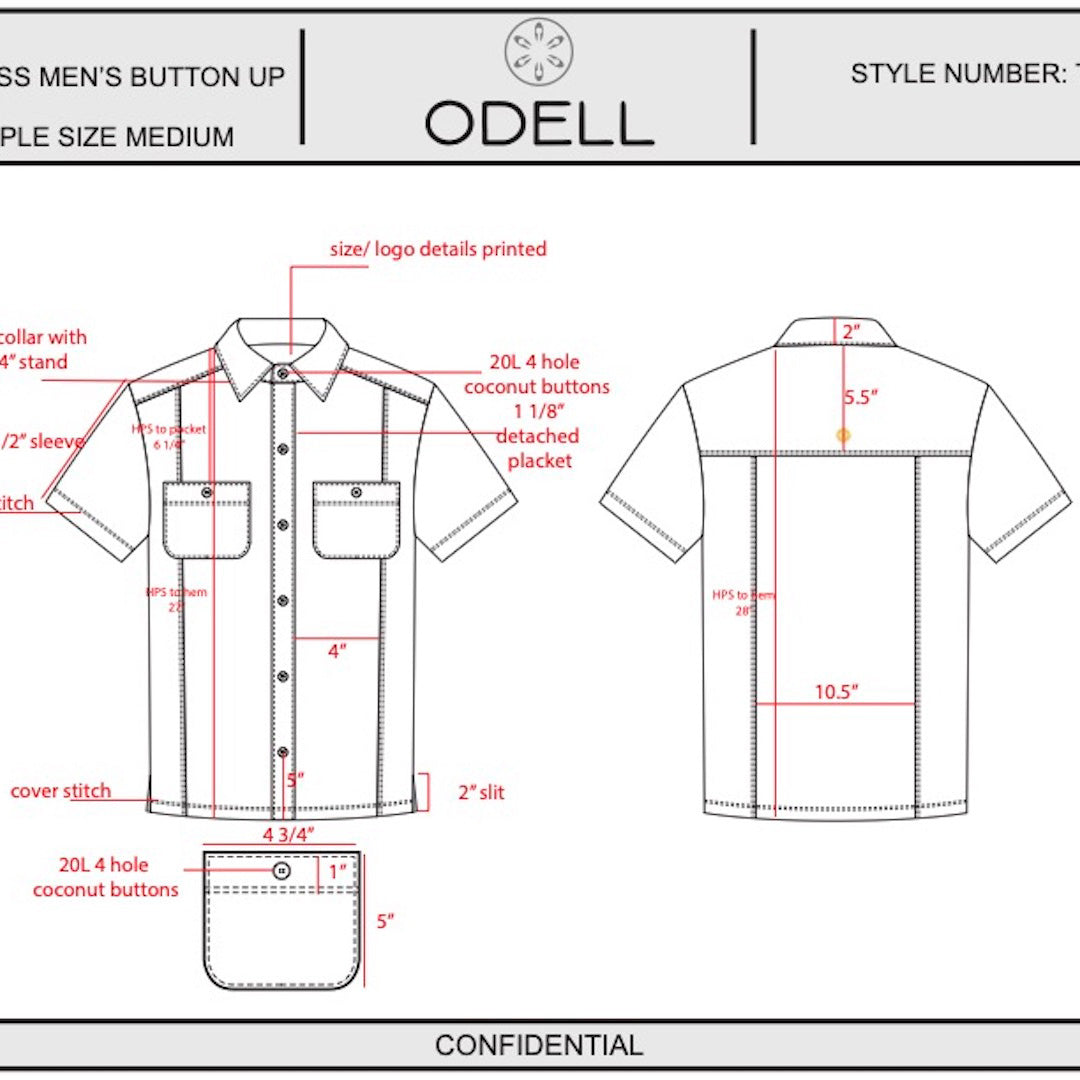 Button Up Shirt, Hemp and Organic Cotton